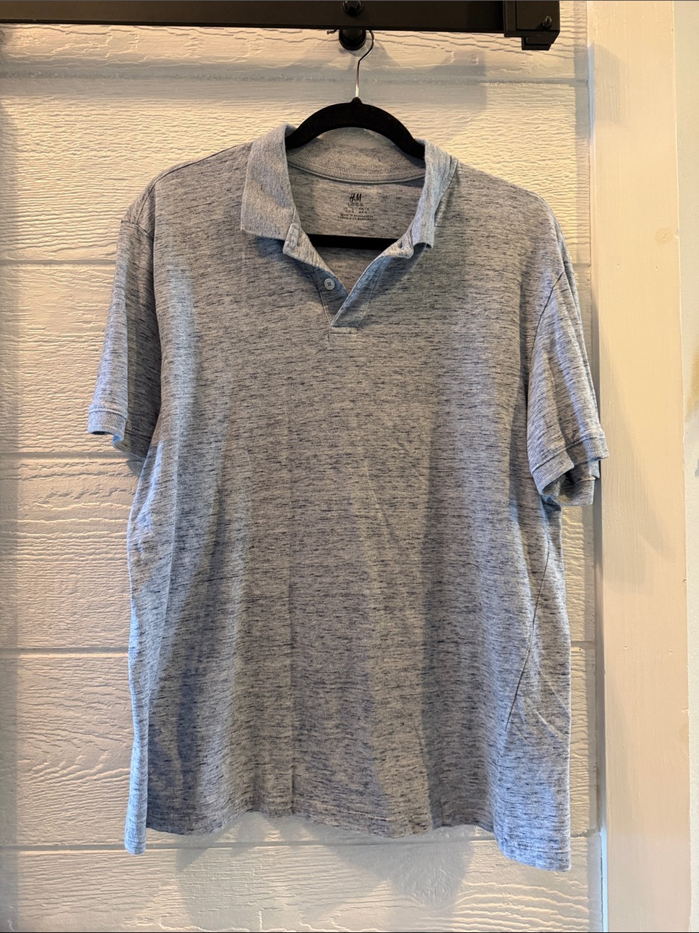 H&M Men’s Heathered Light Blue Polo